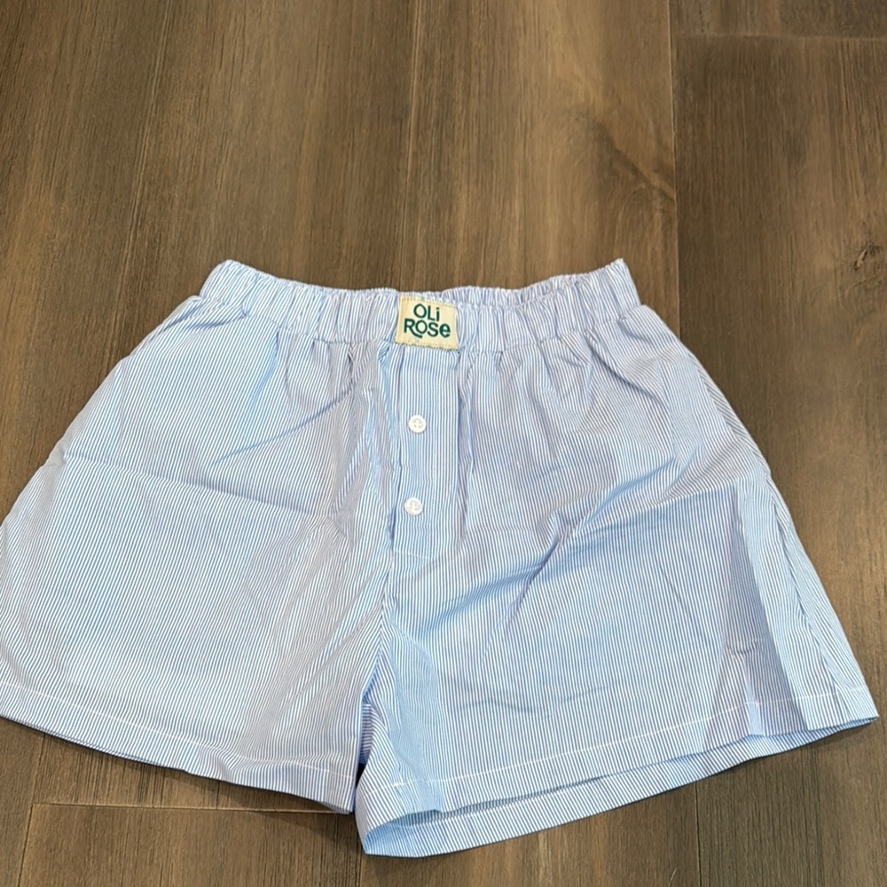 OLI ROSE Blue Striped Boxer Shorts